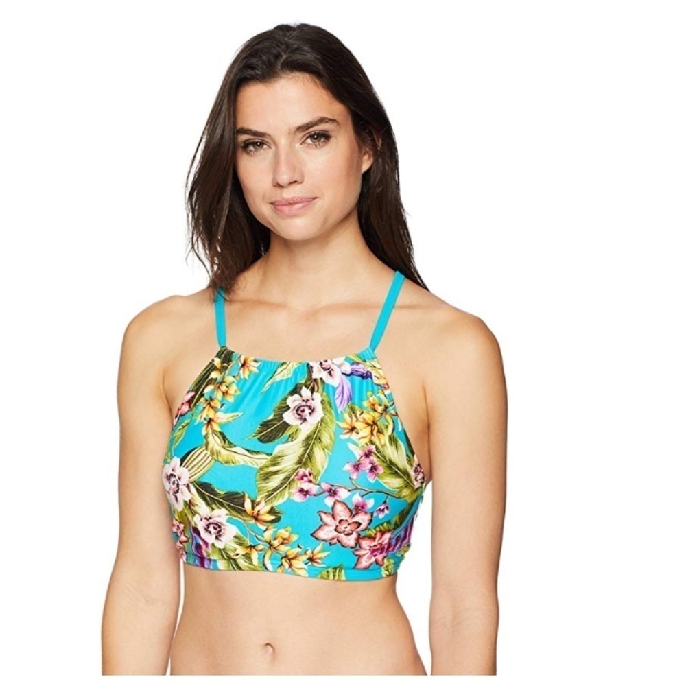 🍍 Coastal Blue NEW Highneck Underwire Bikini Top